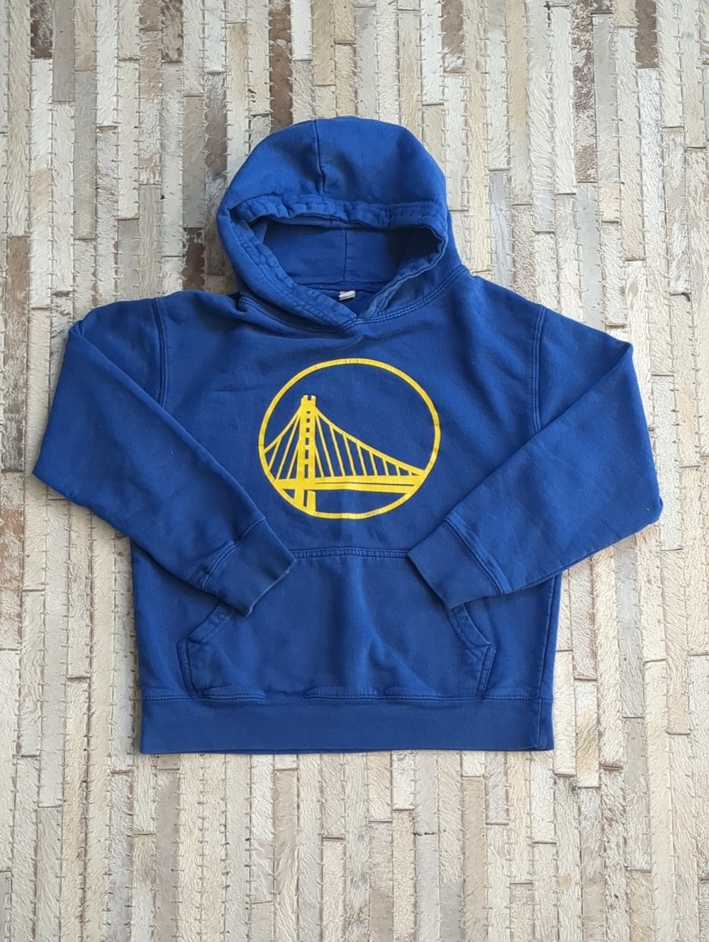 Kids Size 5/6 NBA Golden State Warriors Blue Hooded Sweatshirt